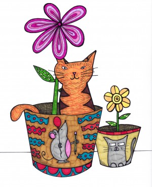 Cat in a Pot